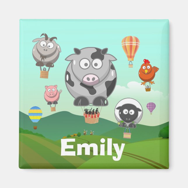 Imã Crianças Personalizadas De Explorações De Balões D (Frente)