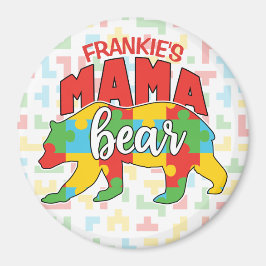 Imã Crianças Personalizadas NOME Mama Ursa Atenção Mãe