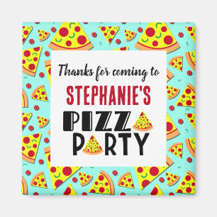 Imã Crianças Pizza Aniversário Obrigado Favor do Parti