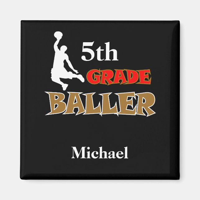 Imã Crianças Presentes Escola de Basquete Magnet (Frente)