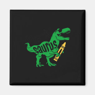 Imã Crianças Primeiro Dia de Meninas Pré K Saurus Trex