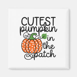 Imã Crianças Pumpkin Mais Cortado No Patch Por