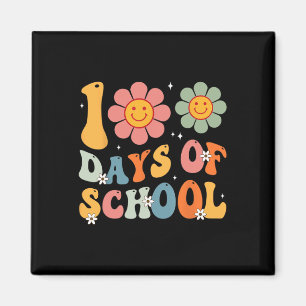 Imã Crianças Retro Groovy 100 Dias Feliz 100º Dia da E
