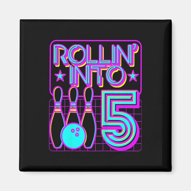 Imã Crianças Rolando Em 5 Boliche de Bowler 5 de Anive (Frente)