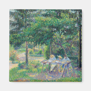 Imã Crianças sentadas à mesa no jardim Camille Pissarr