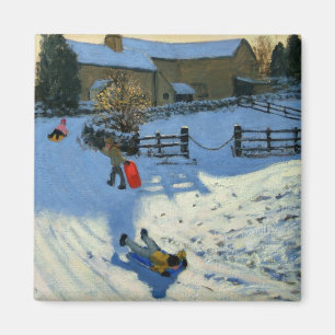 Imã Crianças Sledging Monyash Derbyshire