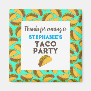 Imã Crianças Taco Aniversário Obrigado Favor do Partid