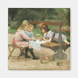 Imã Crianças tendo chá à tarde no parque