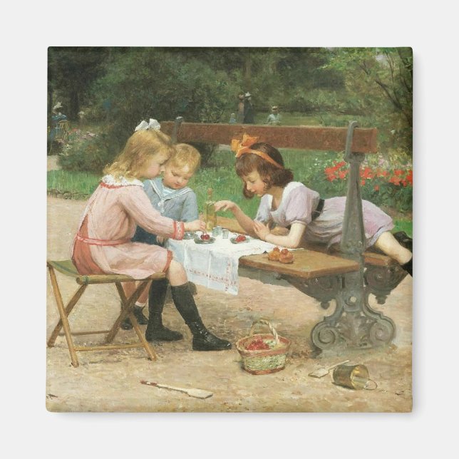 Imã Crianças tendo chá à tarde no parque (Frente)