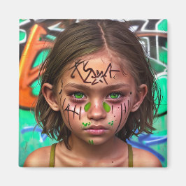 Imã Crianças Tribais | Olhos Verdes Urbanos Futuros