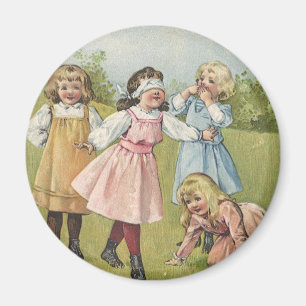 Imã Crianças Vitorianas Antigas Jogam Cabra Cega