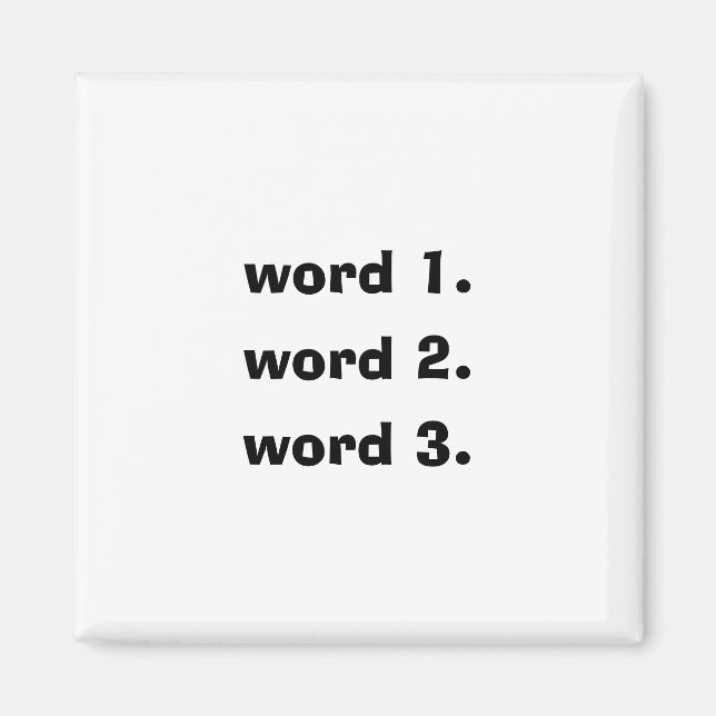 Imã Criar uma história simples de três palavras de tex (Frente)