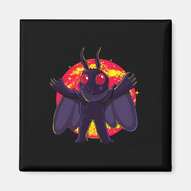 Imã Criaturas Criptidas Cute De Mothman Ponto Pleasemá (Frente)