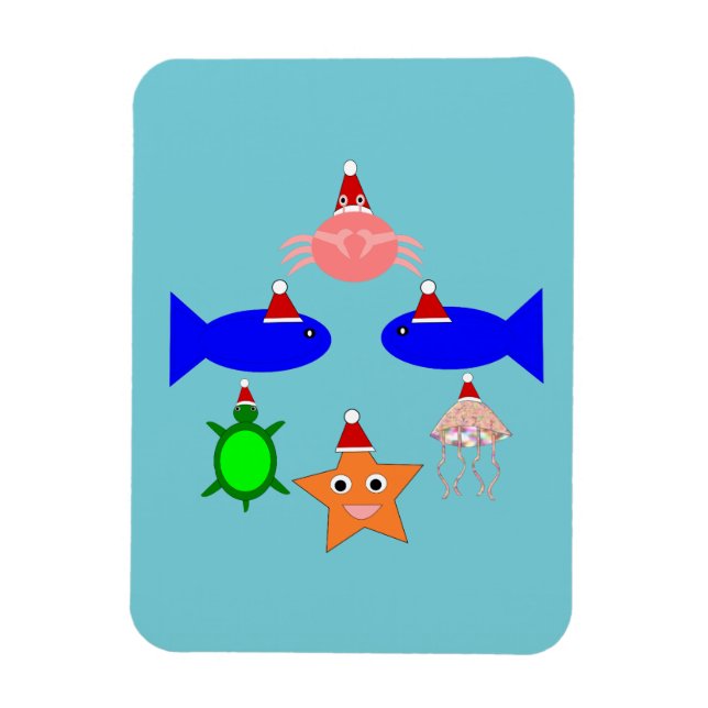 Ímã Criaturas do Mar de Natal (Vertical)