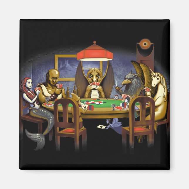 Imã Criaturas Míticas Jogando Pôquer (Frente)