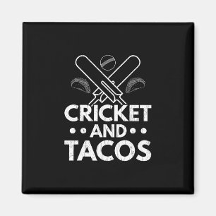 Imã Cricket E Tacos Jogador Treinador Divertido Desenh