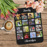 Ímã Crie a colagem de fotos monograma da sua família<br><div class="desc">Colagem de fotos da família 16 fotos com ímã. Você pode personalizá-lo e adicionar suas fotos e seu nome mais bonitos. Um ímã muito singular e pessoal.</div>