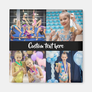 Imã Crie a sua ginástica de colagem de 4 fotos
