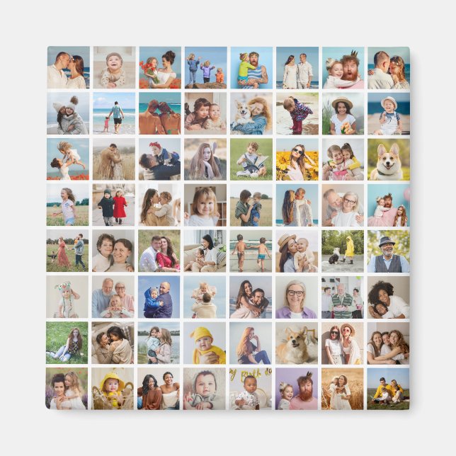 Imã Crie a sua própria Colagem de Fotografias Personal (Frente)