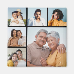 Imã Crie a sua própria cor editável da colagem de foto