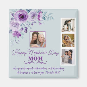 Imã Crie o seu próprio Dia de as mães Collage Floral