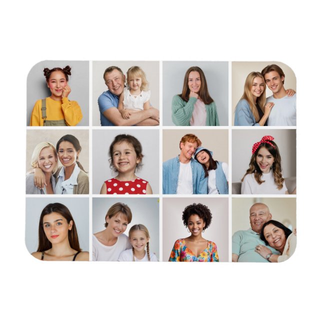 Ímã Crie O Seu Próprio Magnet De Colagem De Fotografia (Horizontal)