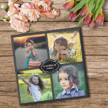 Imã Crie os monogramas de colagem de fotos da sua famí<br><div class="desc">Um imã adorável. 
Crie seu próprio ímã de colagem de fotos da família.
Você pode adicionar suas próprias 4 fotos e adicionar seu nome de família.</div>