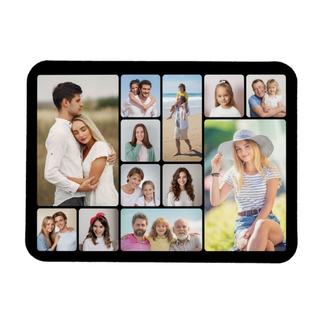 Ímã Crie Os Seus Próprios Cantos Redondos 12 Colagem F (Horizontal)