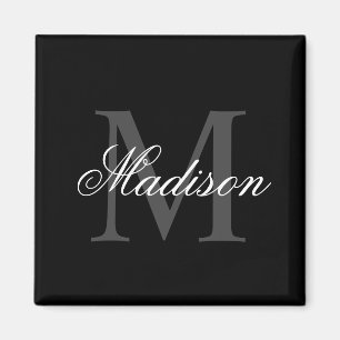 Imã Crie seu nome personalizado Monograma Caligrafia P