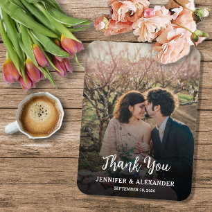 Ímã Crie seu próprio Obrigado Casamento foto rústico