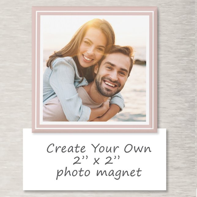 Imã Crie Seu Próprio Presente Personalizado de Foto Ro (Create Your Own Photo Custom Keepsake Pink Favors Magnet)