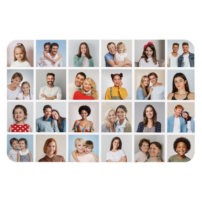 Ímã Crie Sua Própria Colagem de 24 Fotos Editável por  (Horizontal)