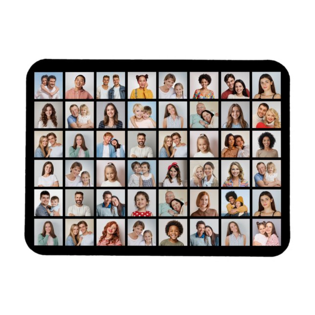 Ímã Crie Sua Própria Colagem de 48 Fotos Flexível  (Horizontal)
