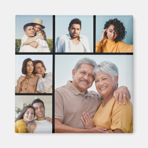 Imã Crie Sua Própria Colagem de 6 Fotos 