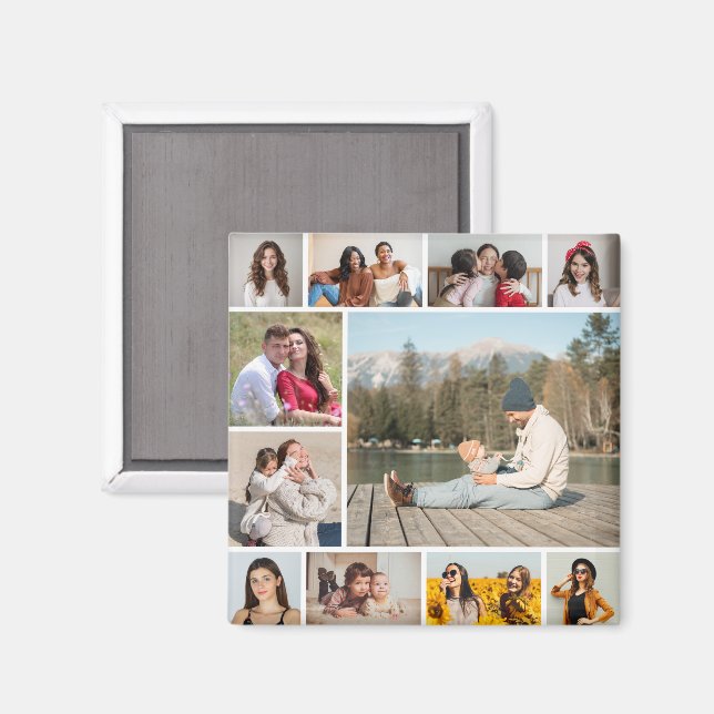 Imã Crie sua própria colagem de fotos 11 (Front/Back)