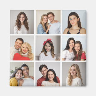 Imã Crie sua própria colagem de fotos de 9