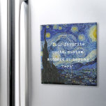 Imã Crie sua própria cotação<br><div class="desc">Crie seu próprio ímã de cotação personalizado. Apresenta tipografia de máquina minimalista e a pintura de Vincent Van Gogh Starry Night</div>