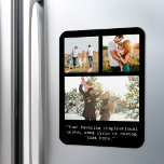 Ímã Crie sua própria Foto e Cotação Personalizada 3<br><div class="desc">Crie sua própria foto personalizada e o ímã de citação. Apresenta três de suas fotos e texto personalizado em tipografia minimalista da máquina de escrever.</div>
