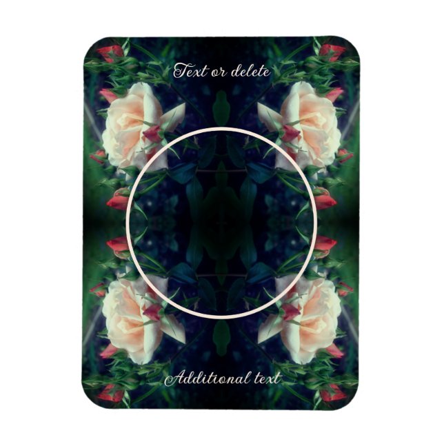 Ímã Crie sua própria moldura de foto Rosa e Botões de  (Vertical)