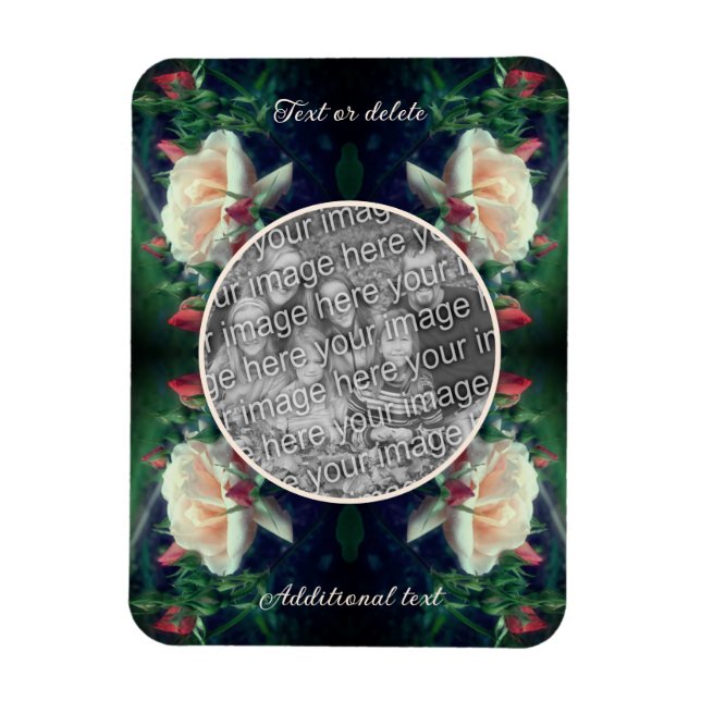 Ímã Crie sua própria moldura de foto Rosa Pêssego e Bo (Vertical)