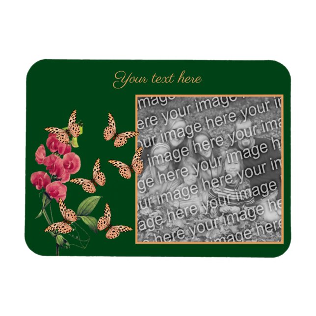 Ímã Crie Suas Próprias Borboletas E Flor Foto (Horizontal)