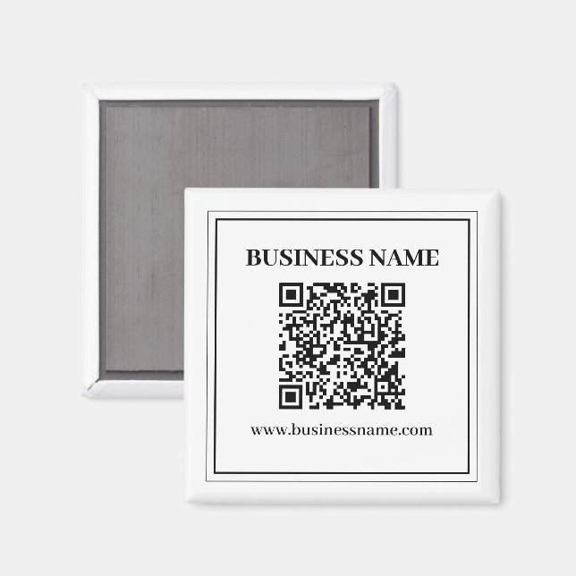 Imã Crie um código QR escaneável | Preto e Branco (Front/Back)