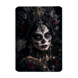 Ímã Crimson Gótico Calavera – Rosa Negra