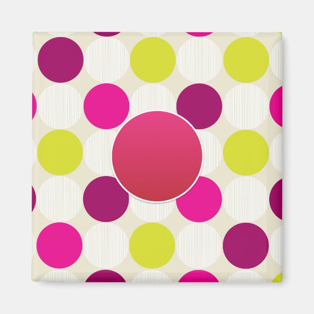 Imã Crio PINK Amarelo AmareloVerde Polkadot Personaliz (Frente)