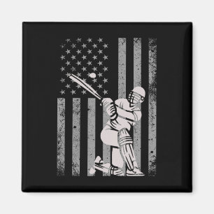 Imã Críquete EUA Bandeira Americana Amante do Críquete
