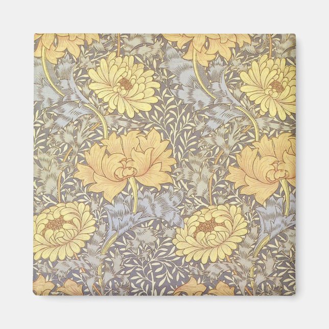 Imã Crisântemo Flor Bonita William Morris (Frente)