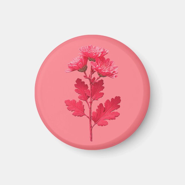 Imã Crisântemo Rosa  (Frente)