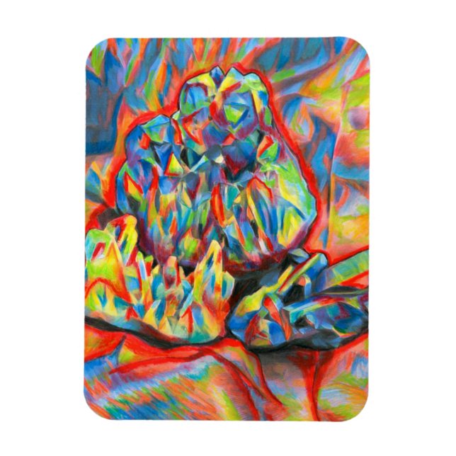 Ímã Cristalais - Lápis Colorido - Arte de Desenho abst (Vertical)