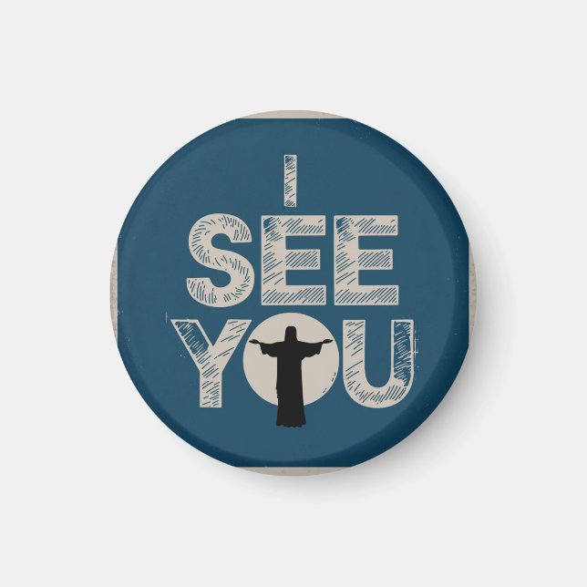 Imã Cristão Jesus está te observando, Jesus eu te vejo (Frente)