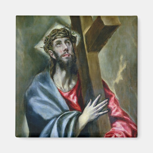 Imã Cristo a fechar a cruz, 1600-10 (óleo na canvas) (Frente)